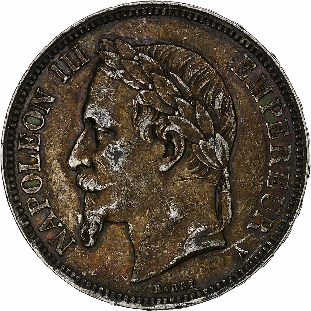 Coin, France, Napoleon III, Napoléon III, 5 Francs, 1867, Paris, AU(50-53)