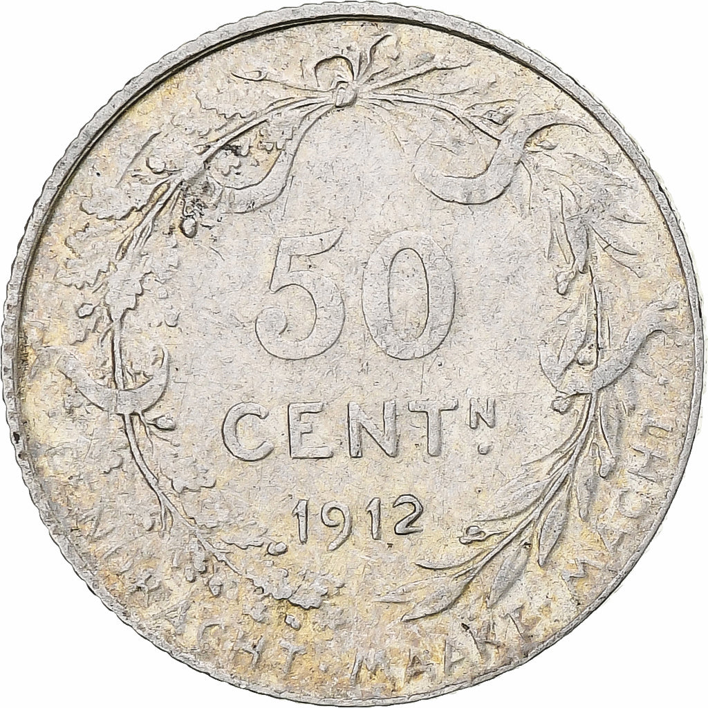 Belgium, 50 Centimes, 1912, Silver, AU(50-53), KM:71