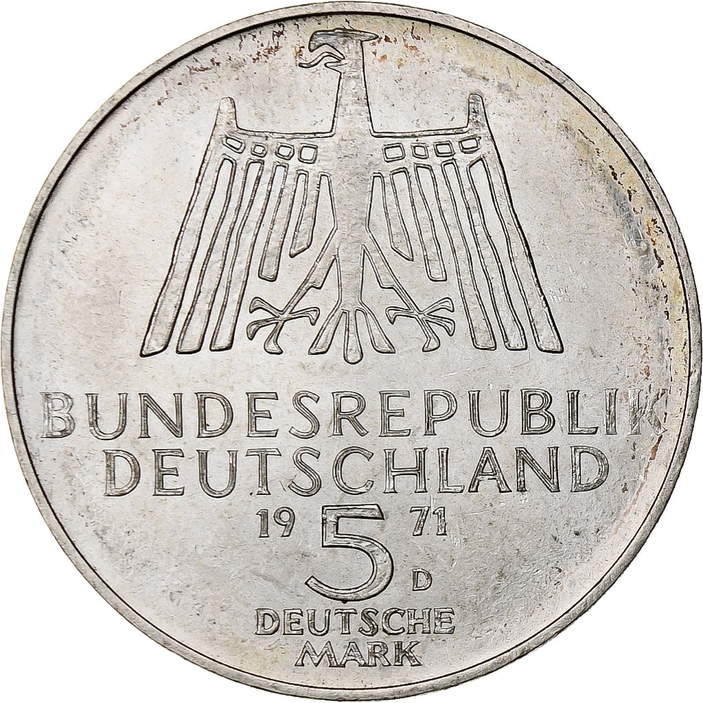 Munten, Federale Duitse Republiek, 5 Mark, 1971, Munich, Germany, PR, Zilver