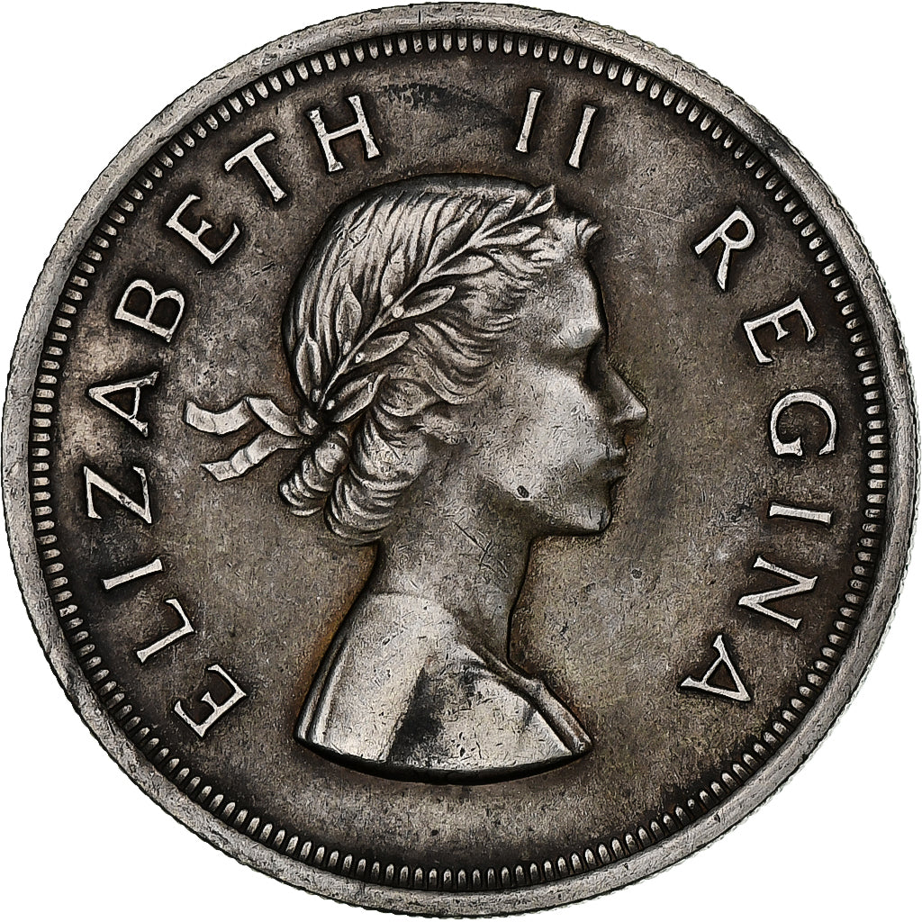 Münze, Südafrika, Elizabeth II, 5 Shillings, 1953, SS+, Silber, KM:52