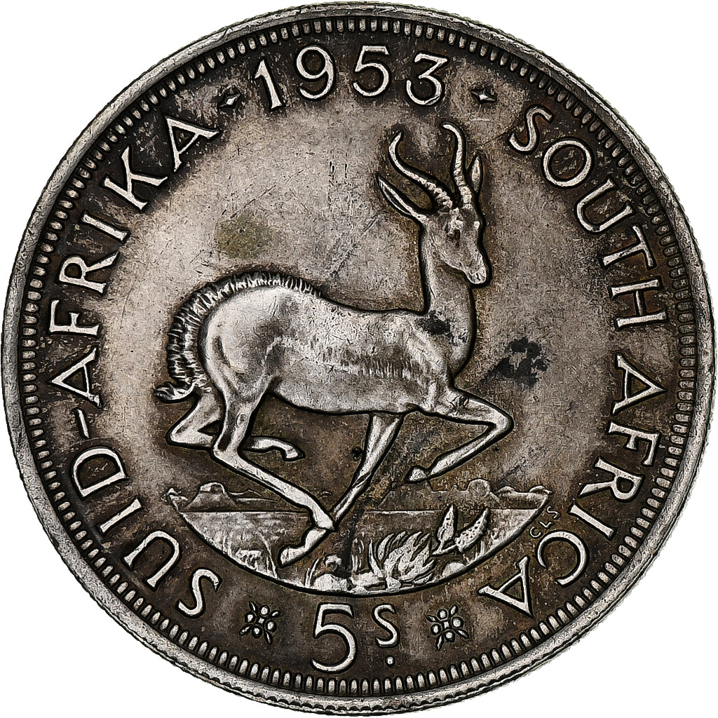 Münze, Südafrika, Elizabeth II, 5 Shillings, 1953, SS+, Silber, KM:52