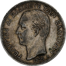 Coin, Greece, George I, 5 Drachmai, 1875, Paris, VF(30-35), Silver, KM:46