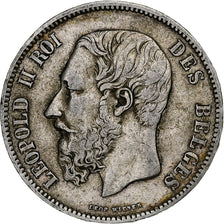 Coin, Belgium, Leopold II, 5 Francs, 5 Frank, 1873, VF(30-35), Silver, KM:24