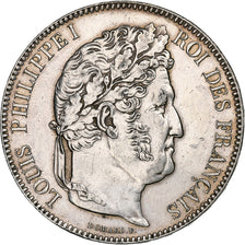 Moeda, França, Louis-Philippe, 5 Francs, 1843, Rouen, EF(40-45), Prata
