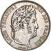 Moeda, França, Louis-Philippe, 5 Francs, 1843, Rouen, EF(40-45), Prata