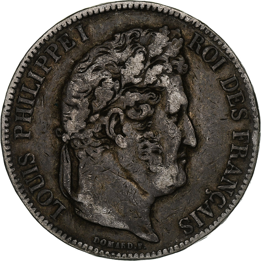Francja, 5 Francs, Louis-Philippe, 1837, Rouen, Srebro, VF(30-35), Gadoury:678