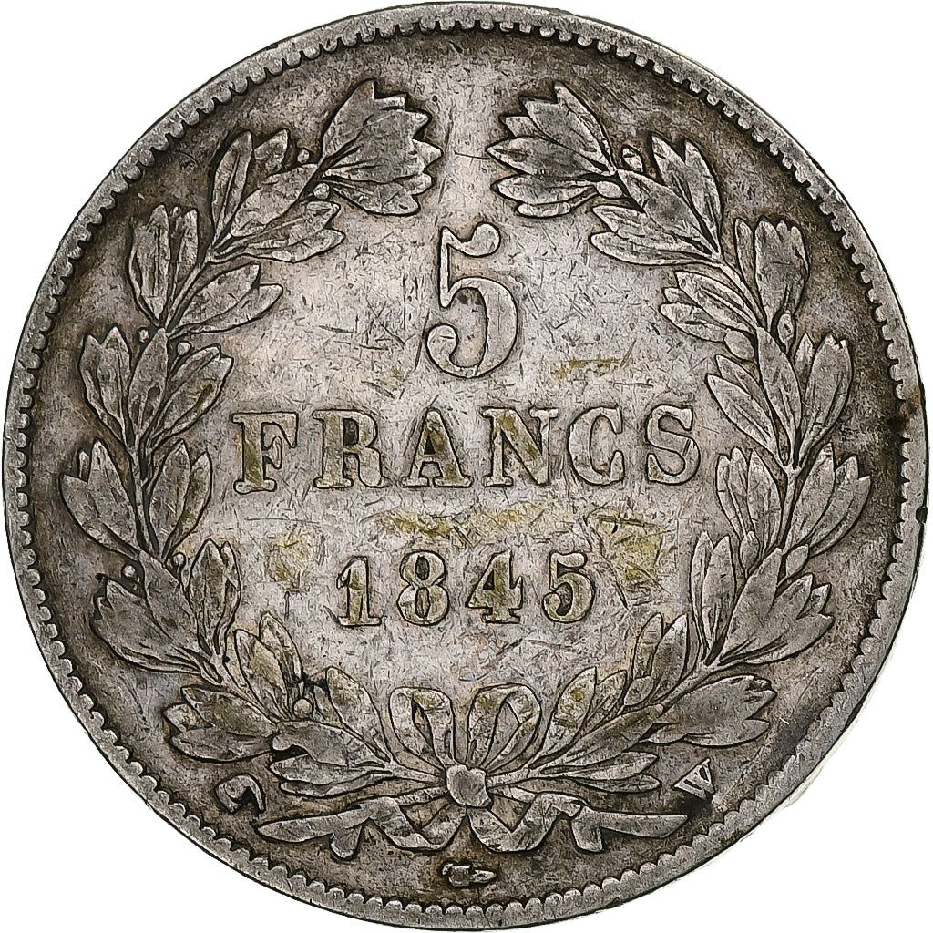 Münze, Frankreich, Louis-Philippe, 5 Francs, 1845, Lille, S+, Silber