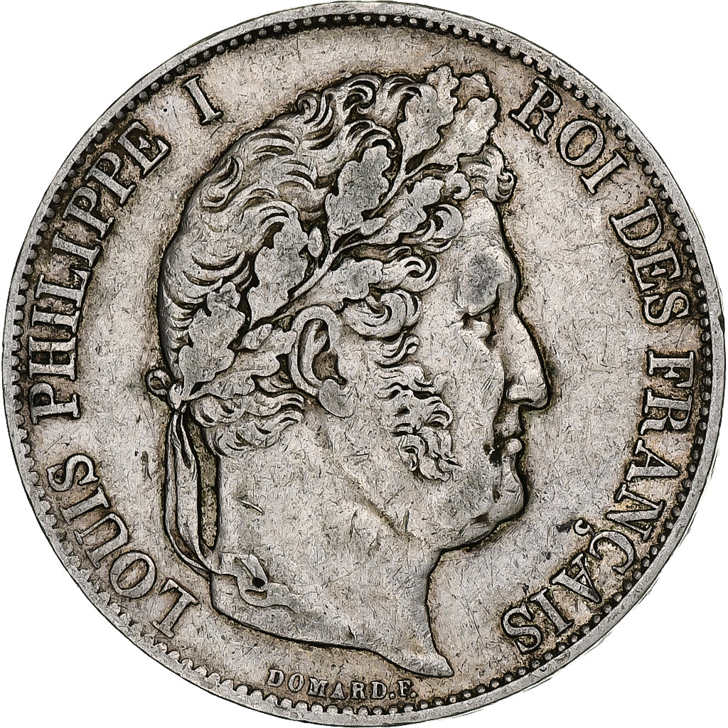 France, 5 Francs, Louis-Philippe, 1845, Strasbourg, Silver, EF(40-45)