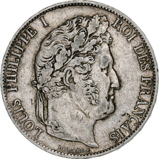 France, 5 Francs, Louis-Philippe, 1845, Strasbourg, Silver, EF(40-45)