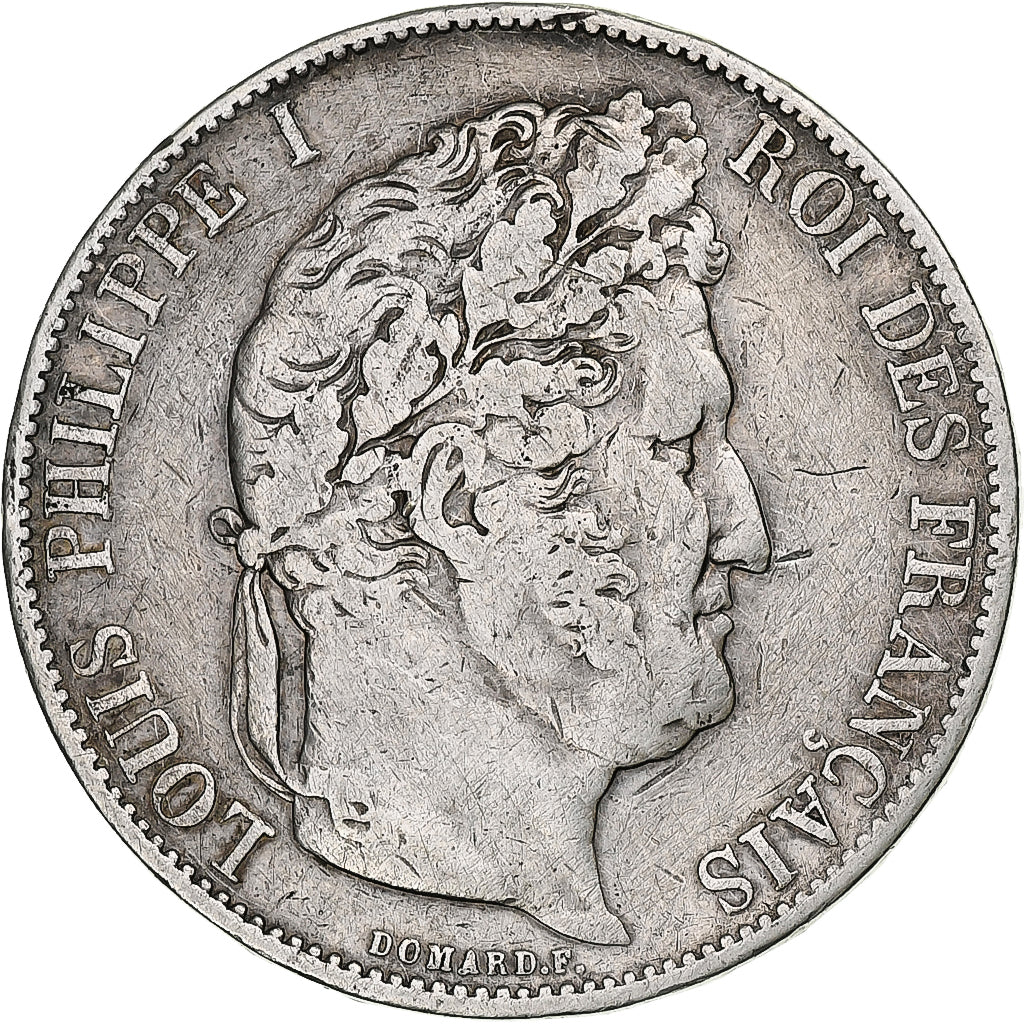 Coin, France, Louis-Philippe, 5 Francs, 1844, Paris, VF(30-35), Silver