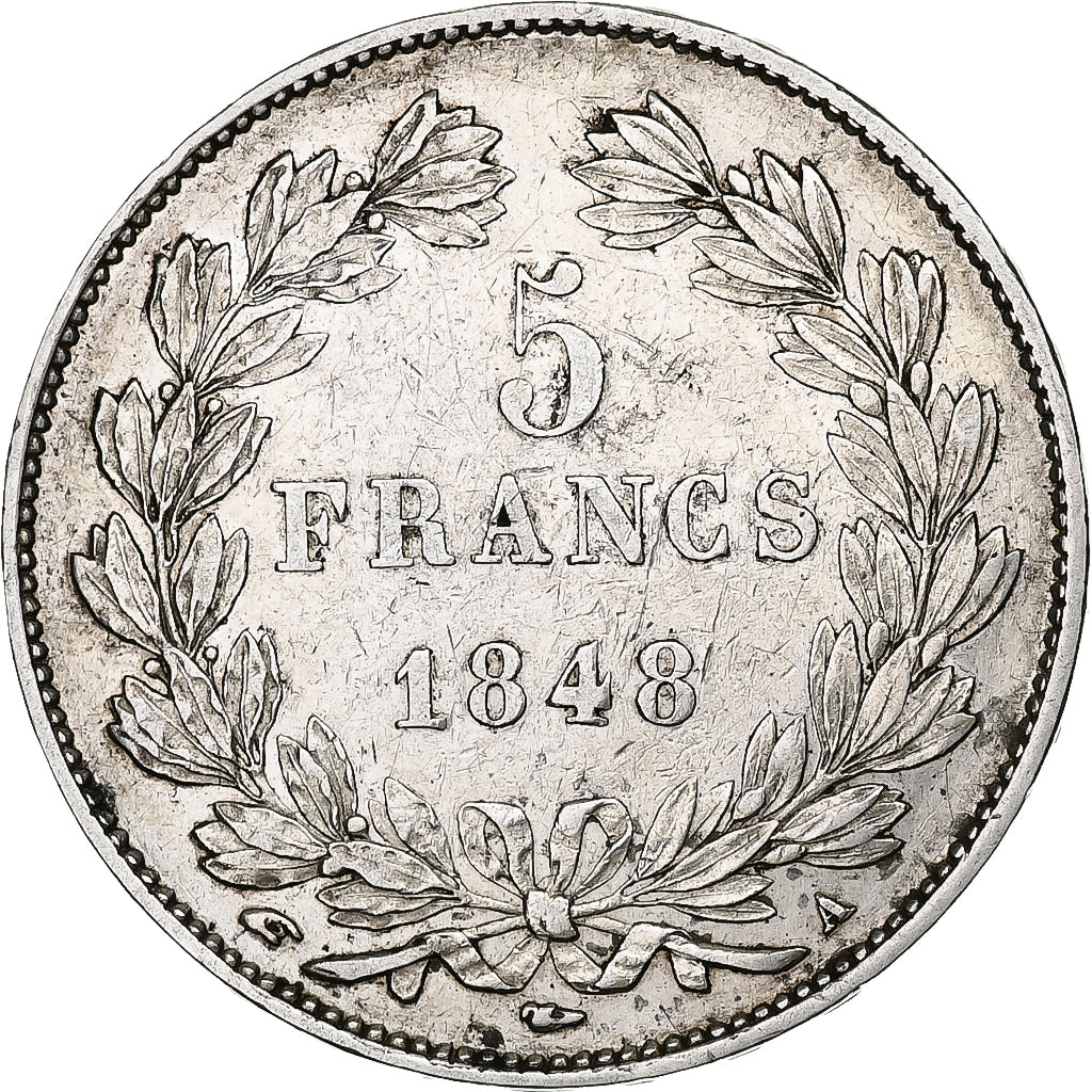 Coin, France, Louis-Philippe, 5 Francs, 1848, Paris, EF(40-45), Silver