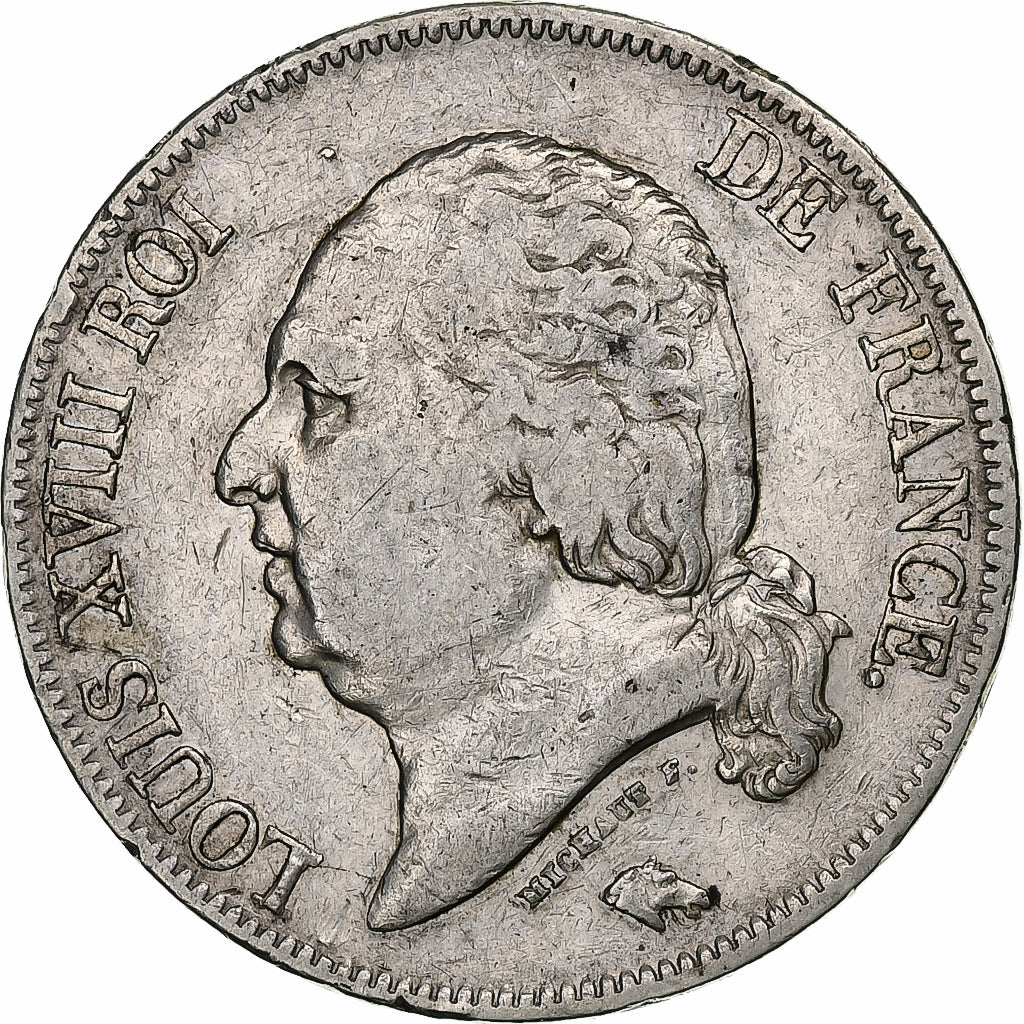 Coin, France, Louis XVIII, 5 Francs, 1824, Paris, VF(30-35)