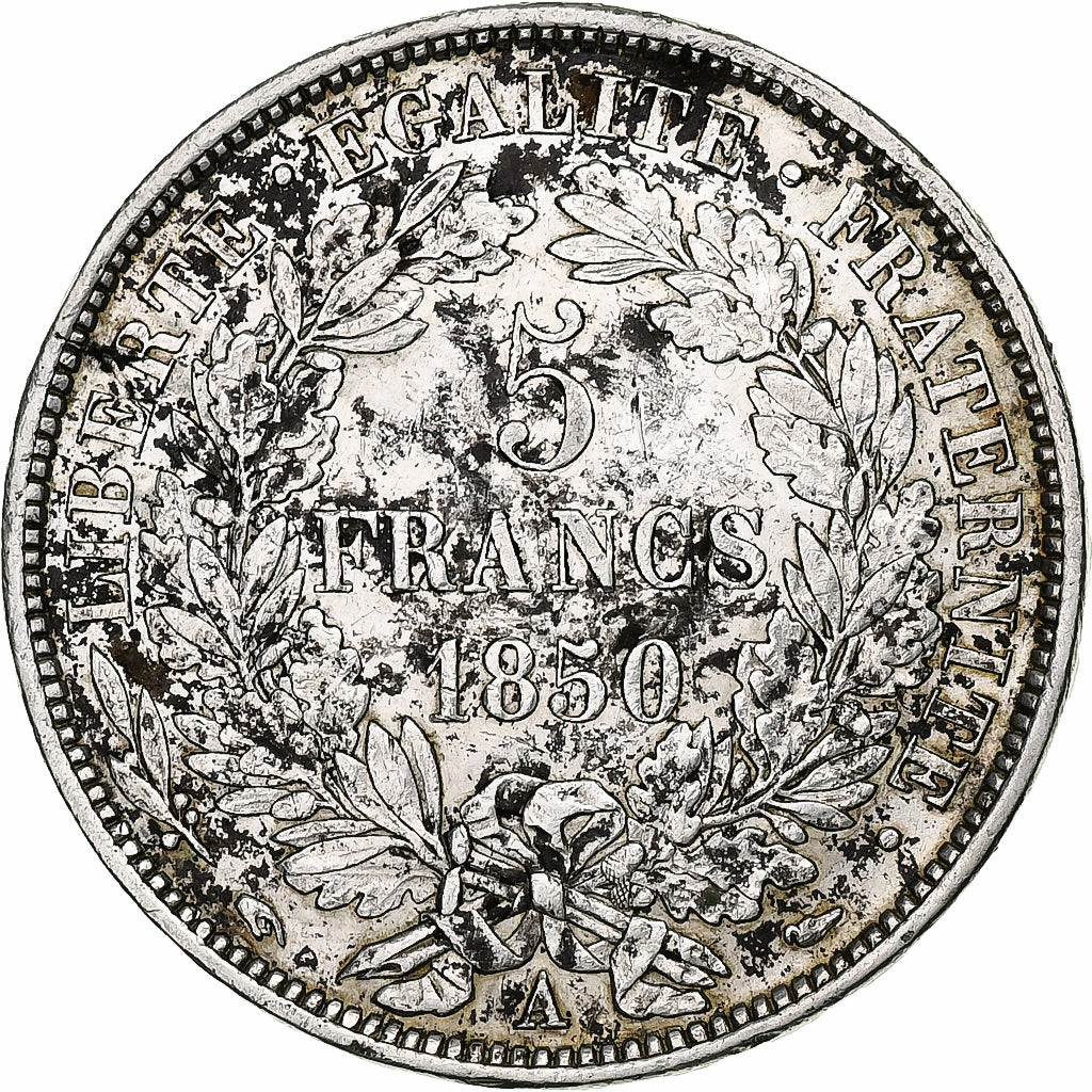 Coin, France, Cérès, 5 Francs, 1850, Paris, VF(30-35), Silver, KM:761.1
