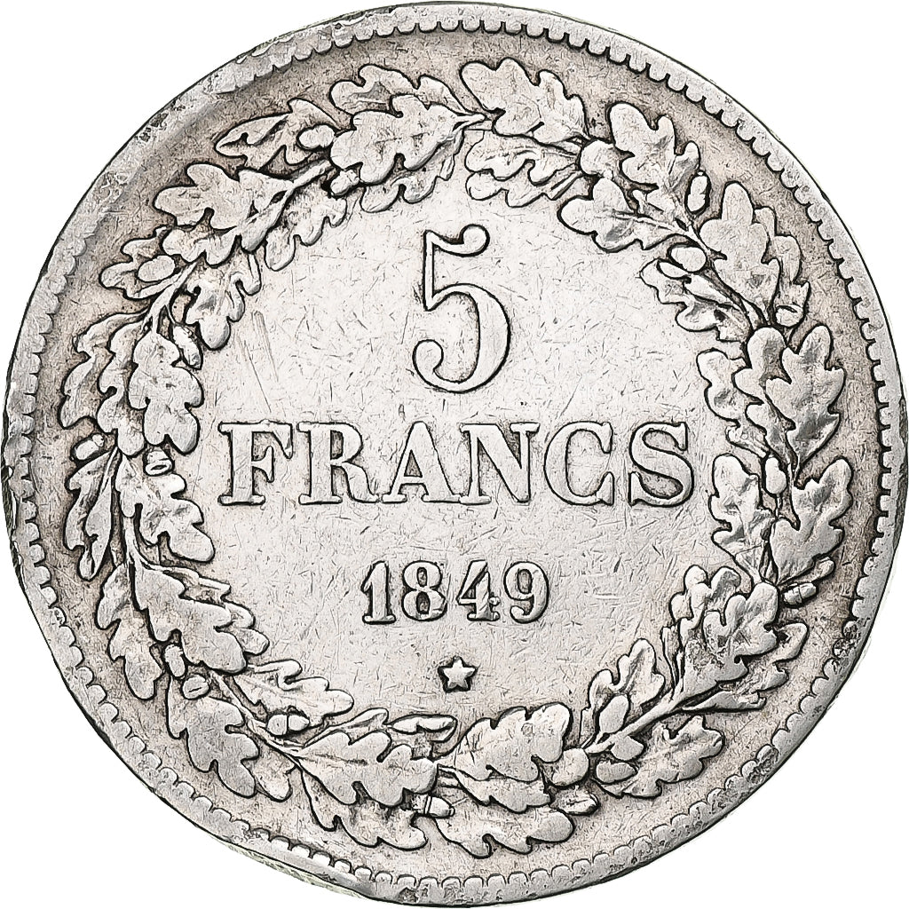 Coin, Belgium, Leopold I, 5 Francs, 5 Frank, 1849, VF(30-35), Silver, KM:3.2