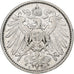 ALEMANIA - IMPERIO, Wilhelm II, Mark, 1908, Muldenhütten, Plata, MBC, KM:14