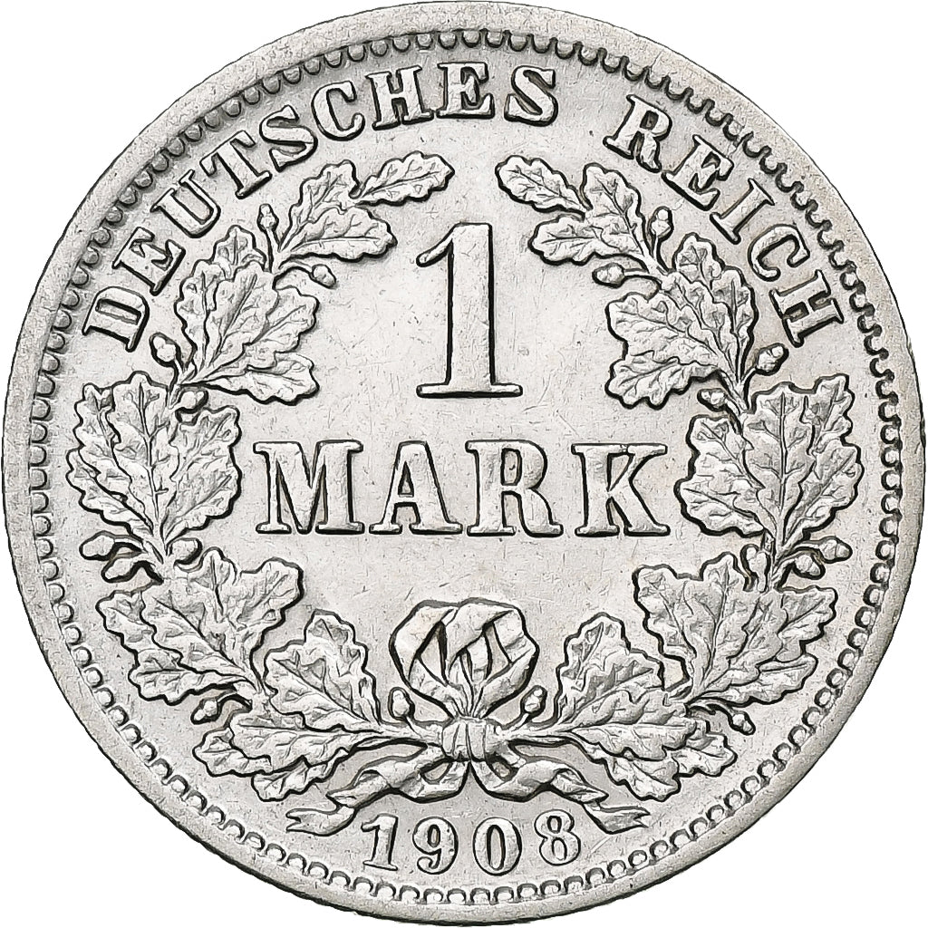 GERMANY - EMPIRE, Wilhelm II, Mark, 1908, Hambourg, Silver, EF(40-45), KM:14