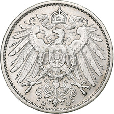 Coin, GERMANY - EMPIRE, Wilhelm II, Mark, 1908, Munich, EF(40-45), Silver, KM:14