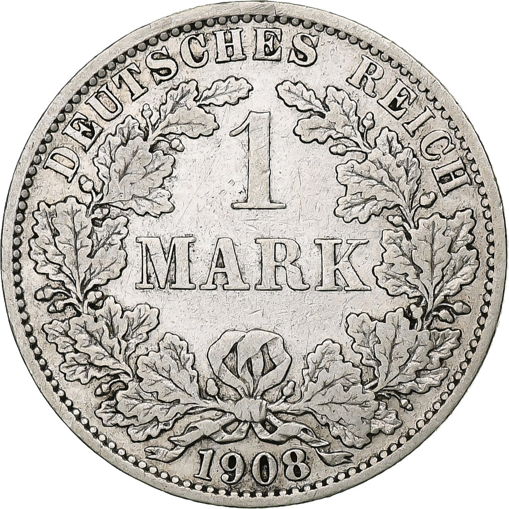 Coin, GERMANY - EMPIRE, Wilhelm II, Mark, 1908, Berlin, EF(40-45), Silver, KM:14