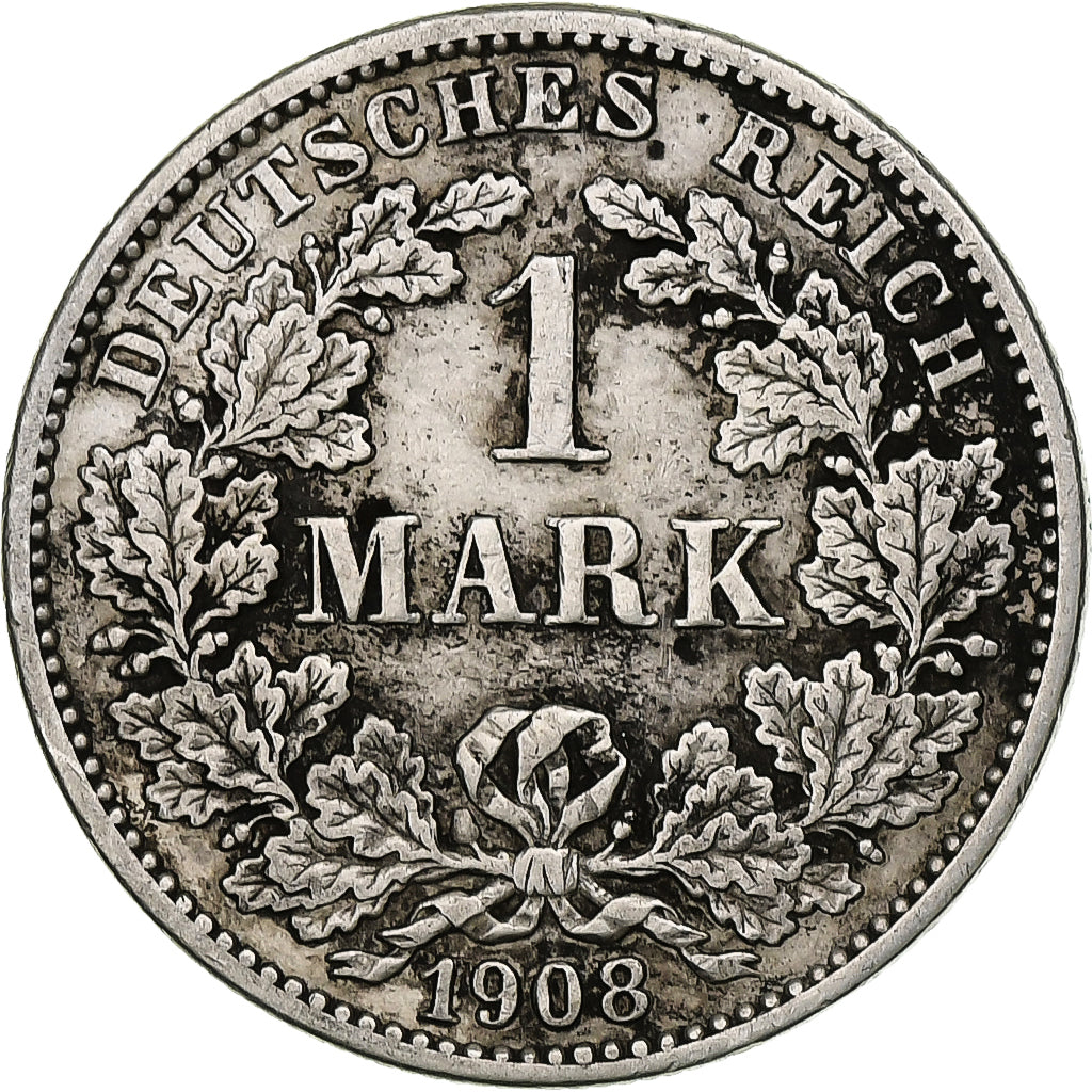 GERMANY - EMPIRE, Wilhelm II, Mark, 1908, Karlsruhe, Silver, VF(30-35), KM:14
