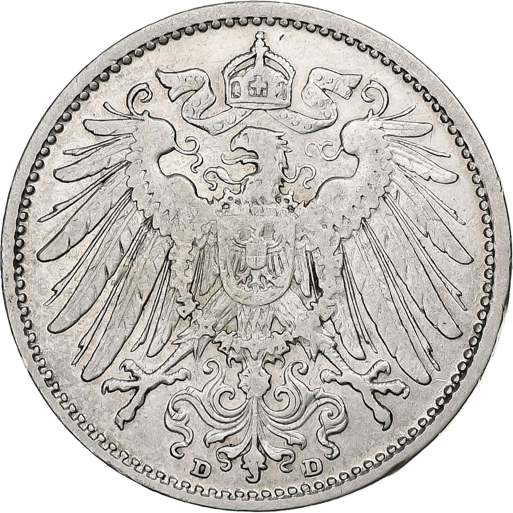 Coin, GERMANY - EMPIRE, Wilhelm II, Mark, 1904, Munich, EF(40-45), Silver, KM:14