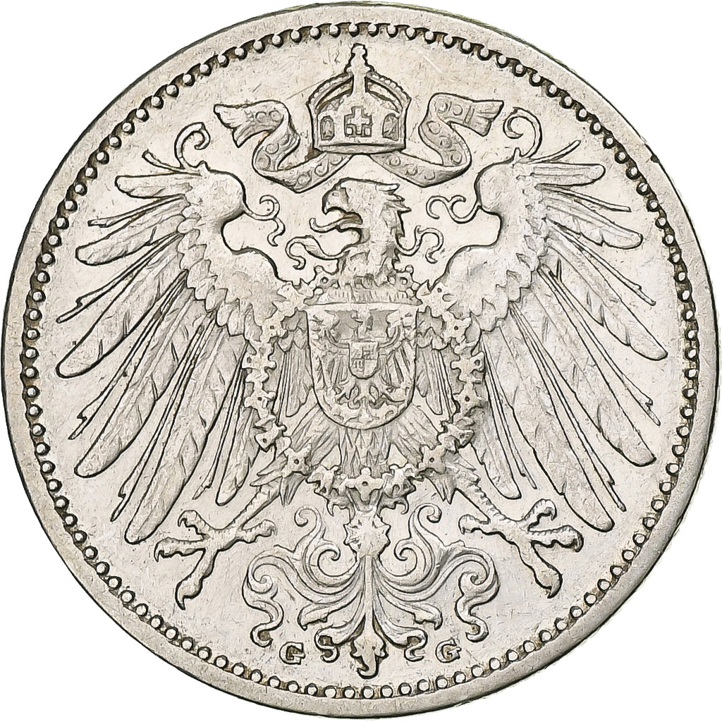 Coin, GERMANY - EMPIRE, Wilhelm II, Mark, 1904, Karlsruhe, EF(40-45), Silver