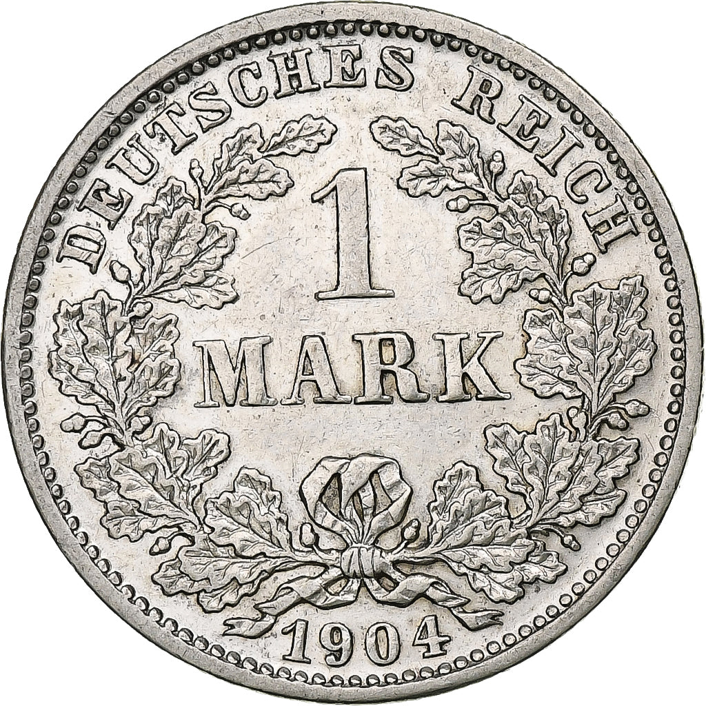 Coin, GERMANY - EMPIRE, Wilhelm II, Mark, 1904, Munich, AU(50-53), Silver, KM:14