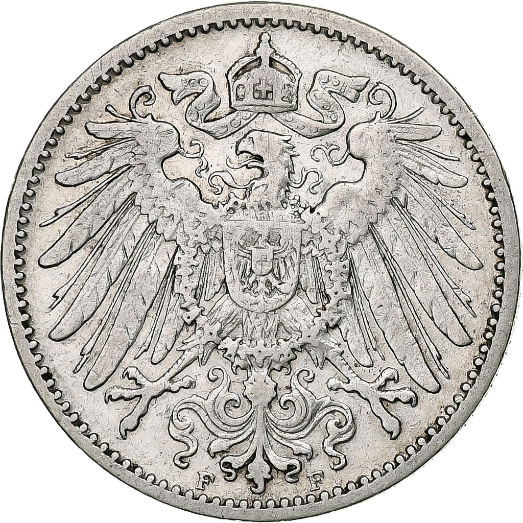 GERMANY - EMPIRE, Wilhelm II, Mark, 1904, Stuttgart, Silber, SS, KM:14