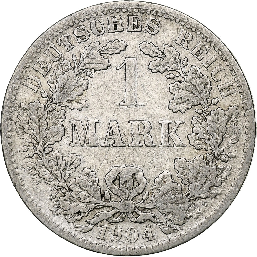 GERMANY - EMPIRE, Wilhelm II, Mark, 1904, Stuttgart, Silber, SS, KM:14