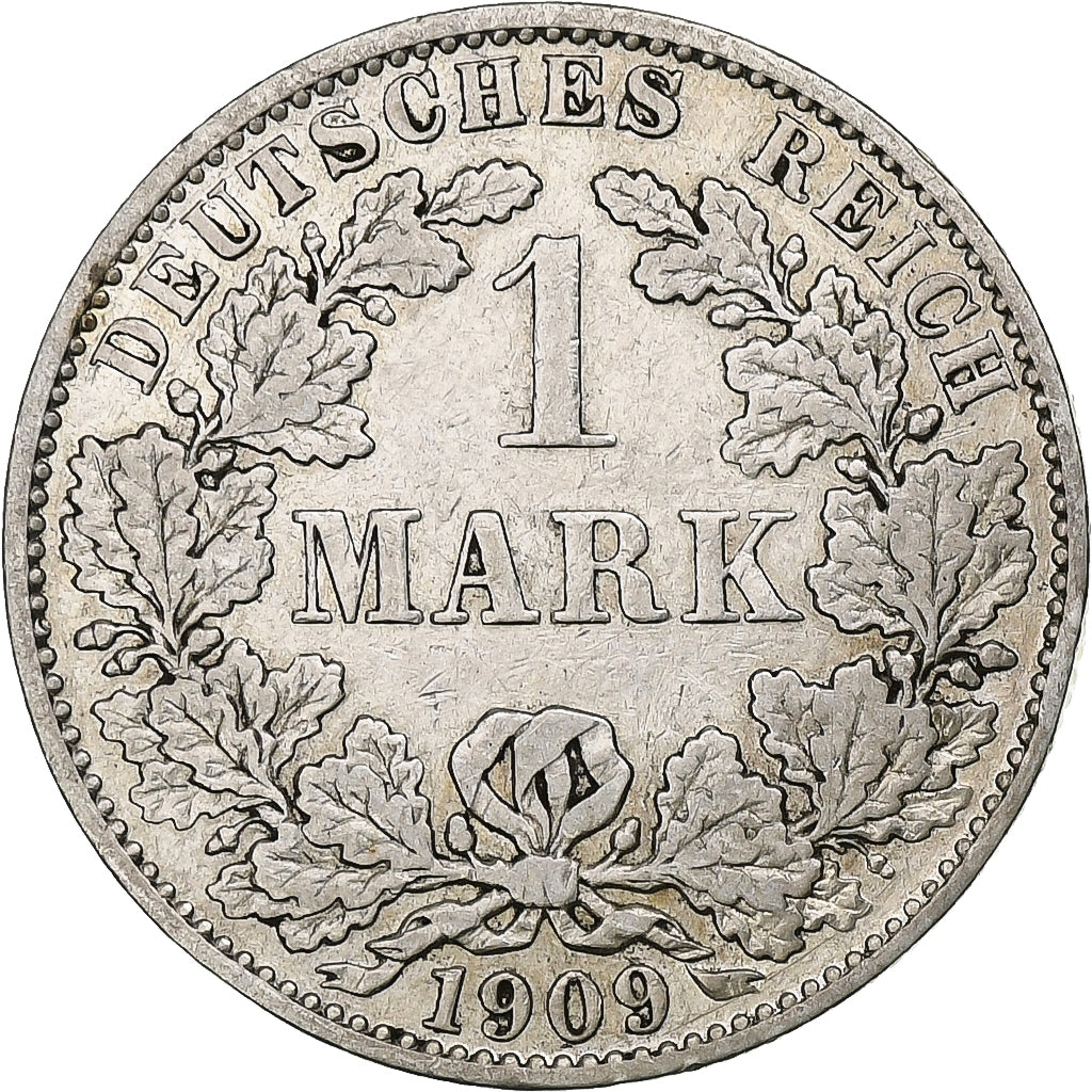GERMANY - EMPIRE, Wilhelm II, Mark, 1909, Berlin, Silver, VF(30-35), KM:14
