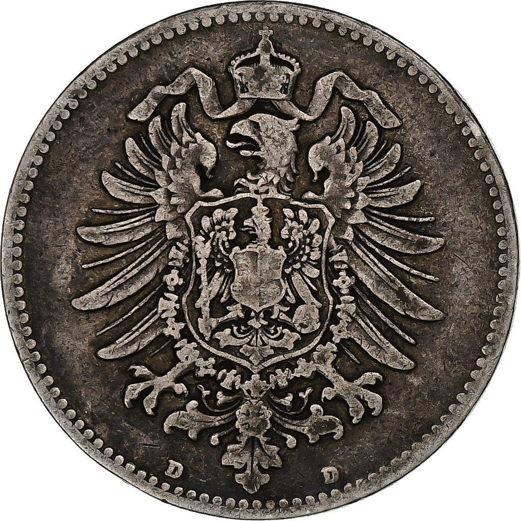 GERMANY - EMPIRE, Wilhelm I, Mark, 1873, Munich, Silver, EF(40-45), KM:7