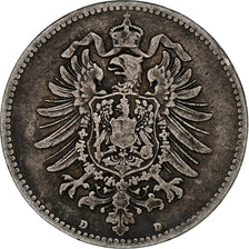 GERMANY - EMPIRE, Wilhelm I, Mark, 1873, Munich, Silver, EF(40-45), KM:7