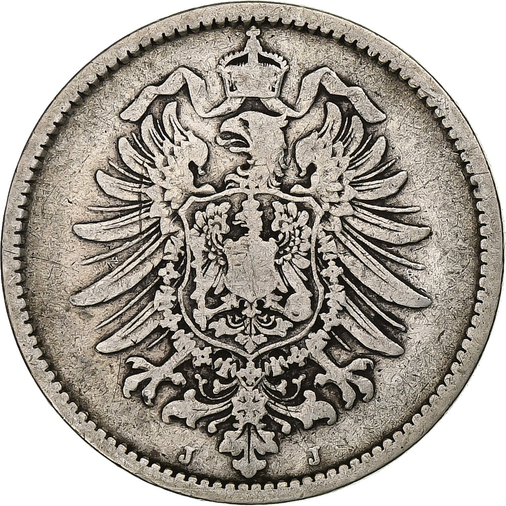 Coin, GERMANY - EMPIRE, Wilhelm I, Mark, 1882, Hambourg, VF(20-25), Silver, KM:7