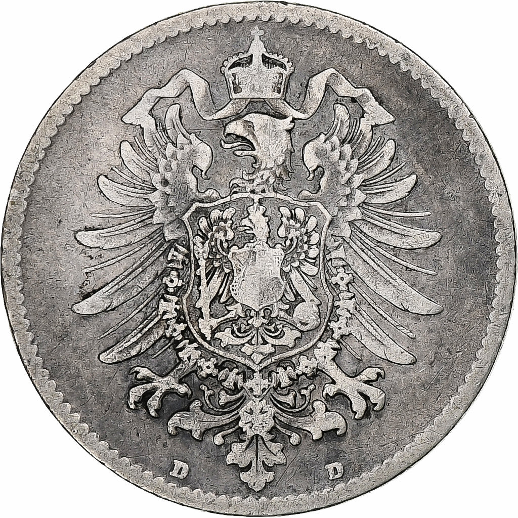 GERMANY - EMPIRE, Wilhelm I, Mark, 1873, Munich, Silver, VF(30-35), KM:7
