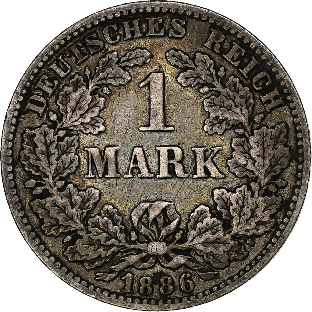 GERMANY - EMPIRE, Wilhelm I, Mark, 1886, Dresde, Silber, SS, KM:7