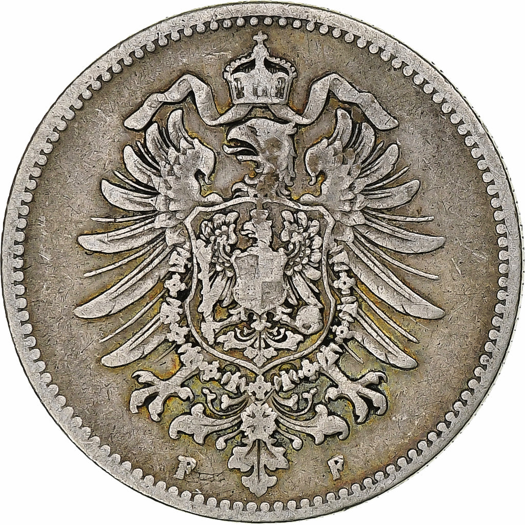 Empire allemand, Wilhelm I, Mark, 1886, Stuttgart, Argent, TB, KM:7