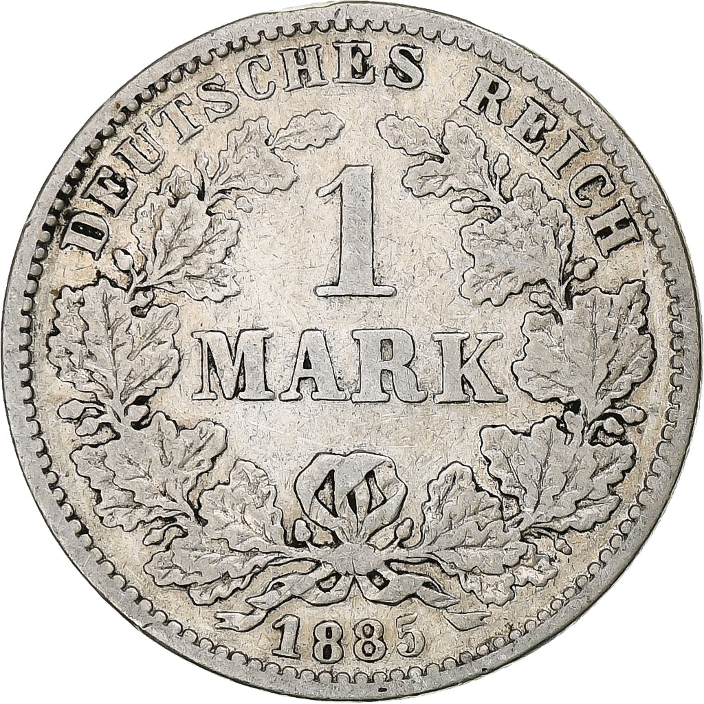 GERMANIA - IMPERO, Wilhelm I, Mark, 1885, Karlsruhe, Argento, MB+, KM:7
