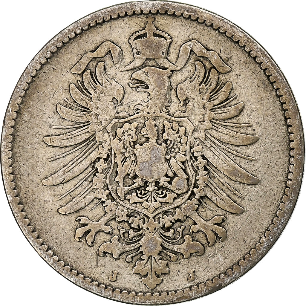 GERMANIA - IMPERO, Wilhelm I, Mark, 1878, Hambourg, Argento, MB, KM:7