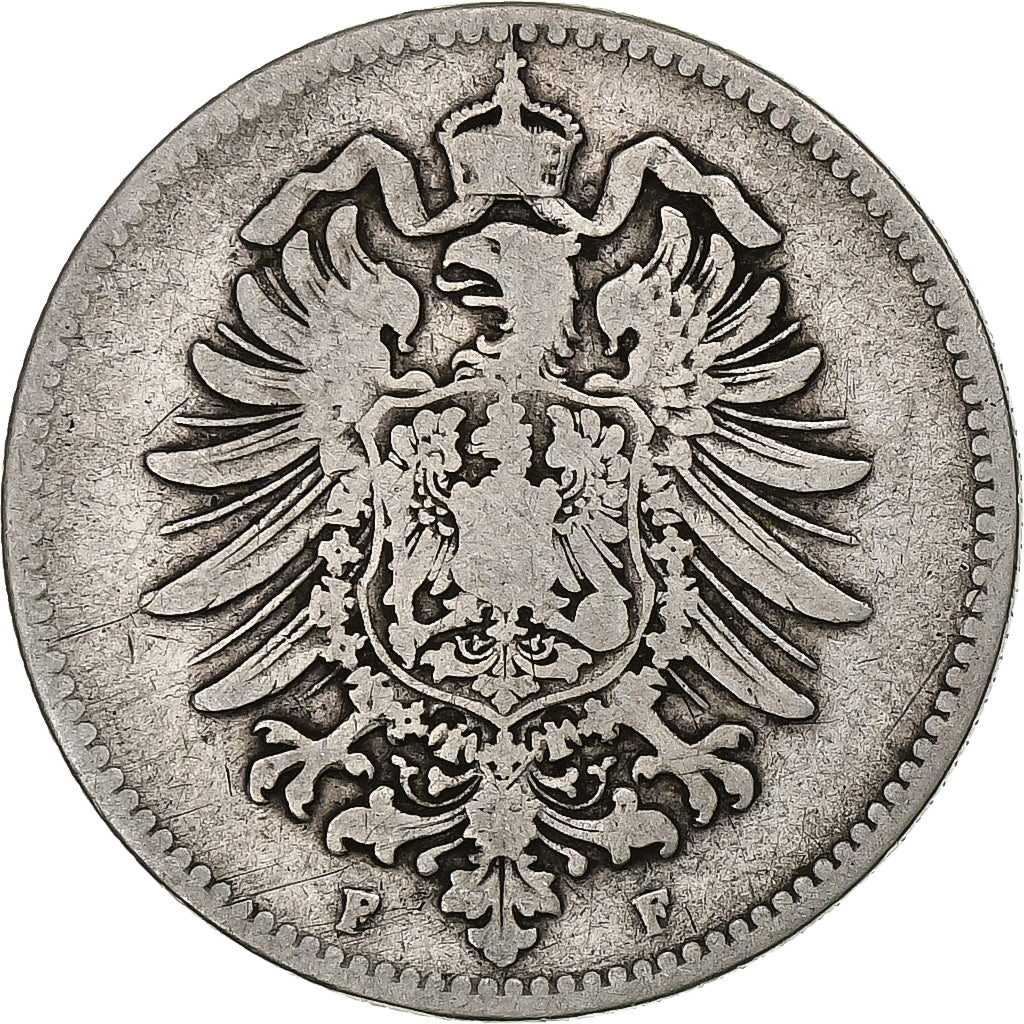 Coin, GERMANY - EMPIRE, Wilhelm I, Mark, 1878, Stuttgart, VF(20-25), Silver,KM 7