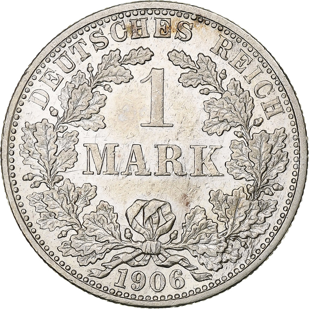 Coin, GERMANY - EMPIRE, Wilhelm II, Mark, 1906, Stuttgart, AU(50-53), Silver