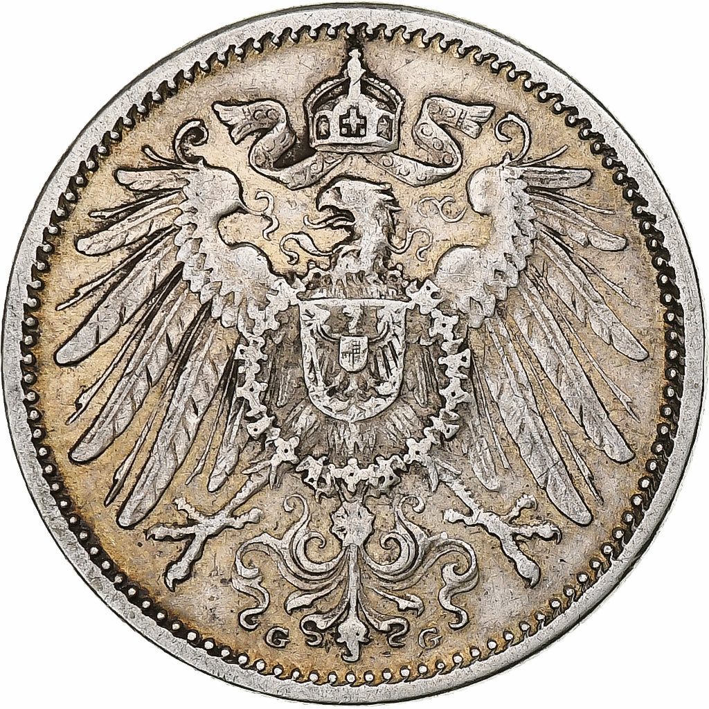 Coin, GERMANY - EMPIRE, Wilhelm II, Mark, 1906, Karlsruhe, EF(40-45), Silver