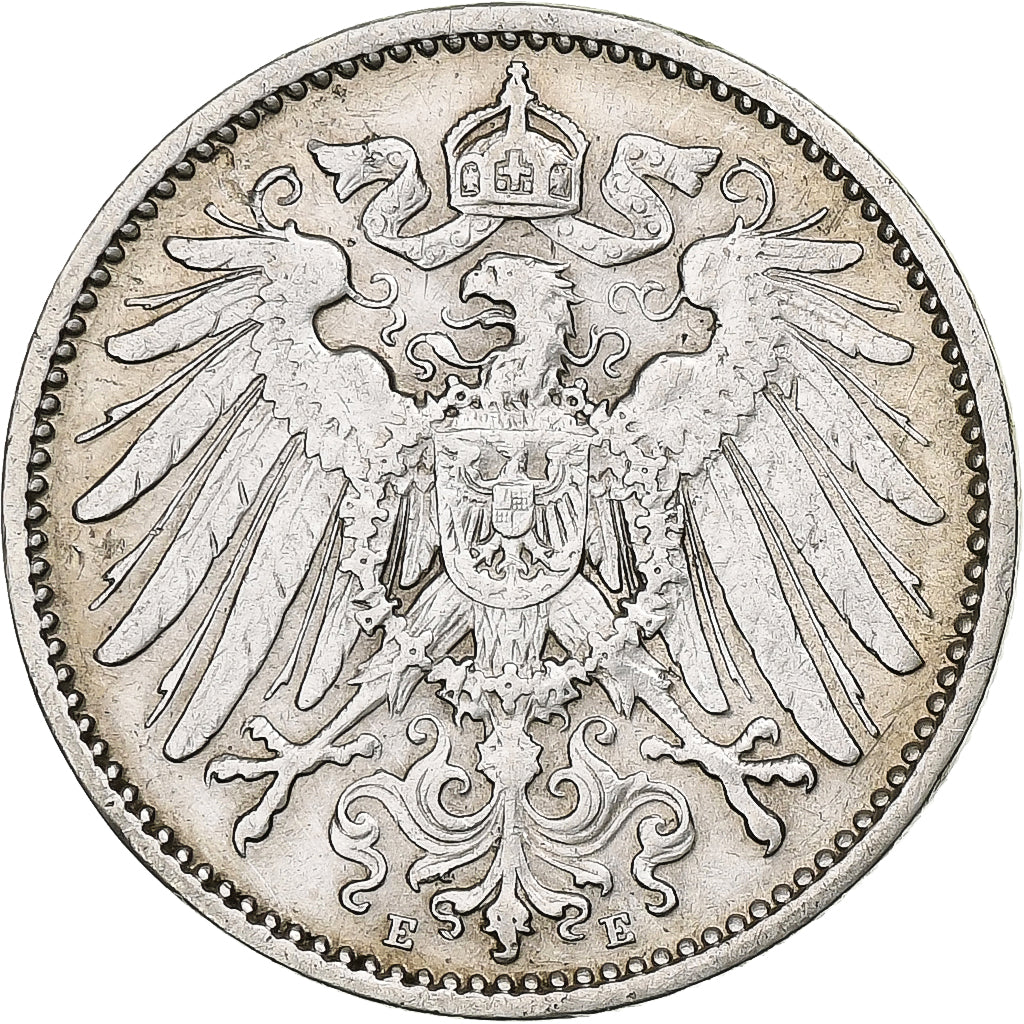 Moneta, GERMANIA - IMPERO, Wilhelm II, Mark, 1906, Muldenhütten, BB+, Argento