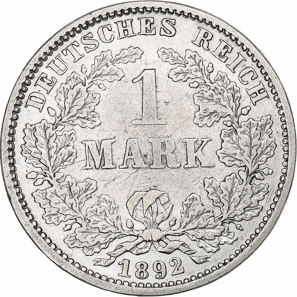 GERMANY - EMPIRE, Wilhelm II, Mark, 1892, Karlsruhe, Silver, EF(40-45), KM:14