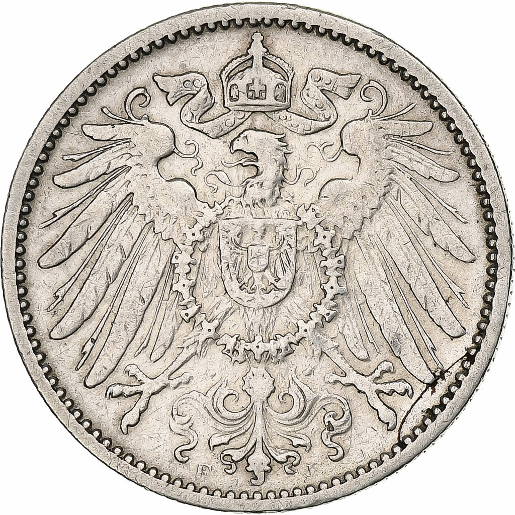 GERMANY - EMPIRE, Wilhelm II, Mark, 1892, Stuttgart, Silber, SS, KM:14
