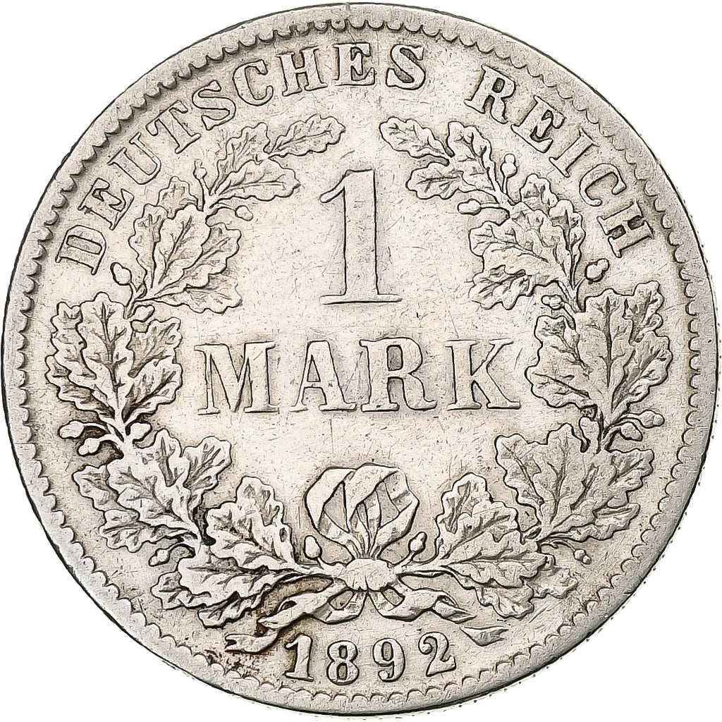 GERMANY - EMPIRE, Wilhelm II, Mark, 1892, Stuttgart, Silber, SS, KM:14