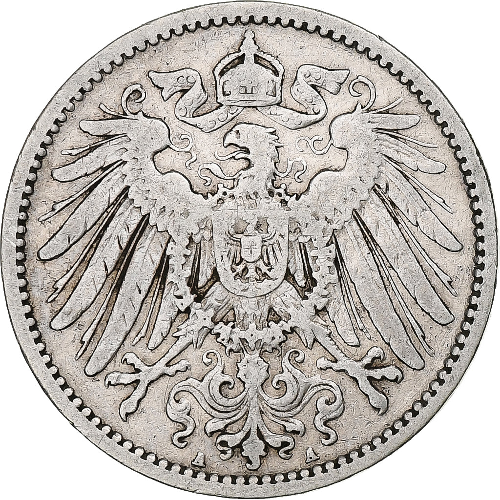 ALEMANIA - IMPERIO, Wilhelm II, Mark, 1893, Berlin, Plata, MBC, KM:14