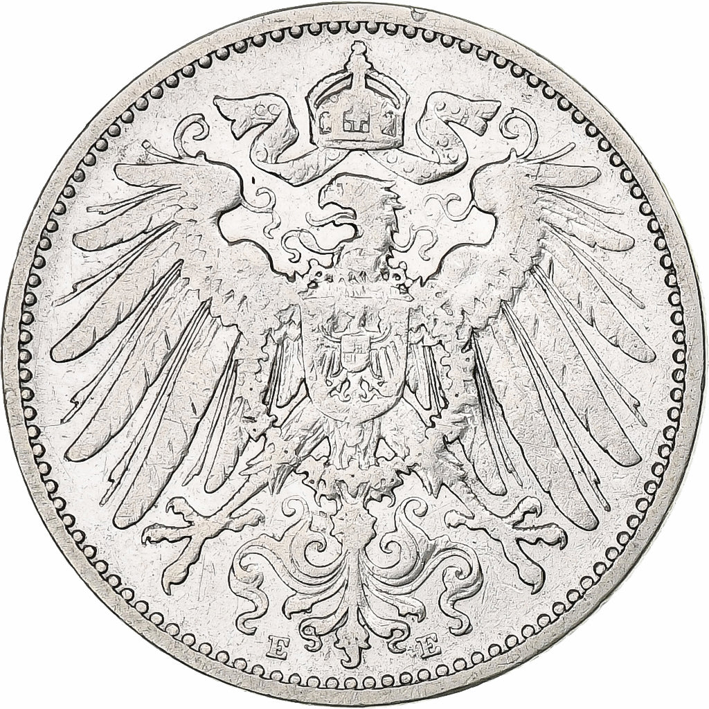 GERMANY - EMPIRE, Wilhelm II, Mark, 1893, Muldenhütten, Silver, AU(50-53)