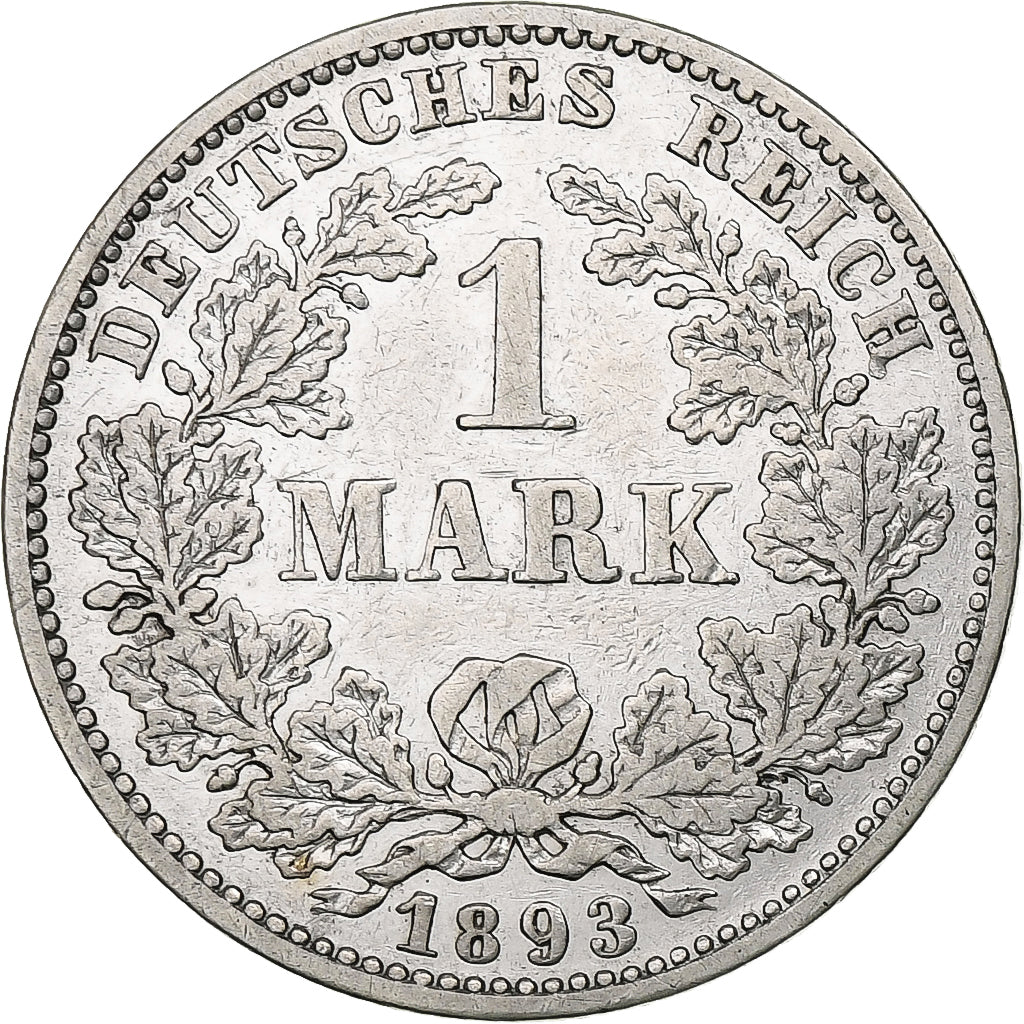 GERMANY - EMPIRE, Wilhelm II, Mark, 1893, Muldenhütten, Silver, AU(50-53)