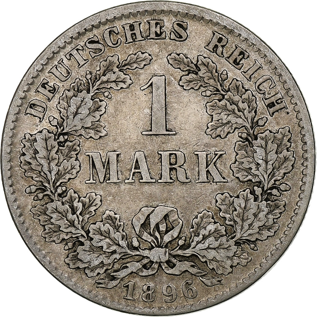 GERMANY - EMPIRE, Wilhelm II, Mark, 1896, Munich, Silver, EF(40-45), KM:14
