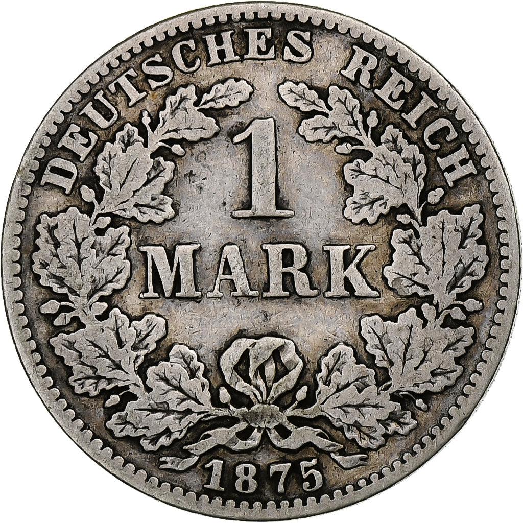 GERMANY - EMPIRE, Wilhelm I, Mark, 1875, Frankfurt, Silber, S+, KM:7