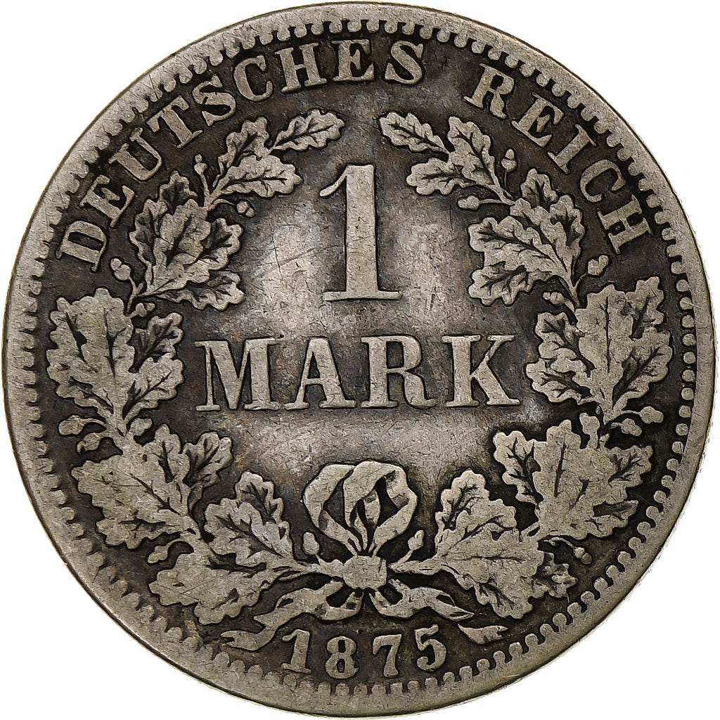 GERMANY - EMPIRE, Wilhelm I, Mark, 1875, Berlin, Silver, EF(40-45), KM:7
